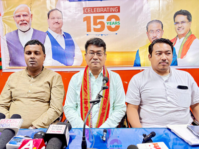 Minister Bikash Debbarma addressed a press conference BJP state headquarters in Agartala on November 11.